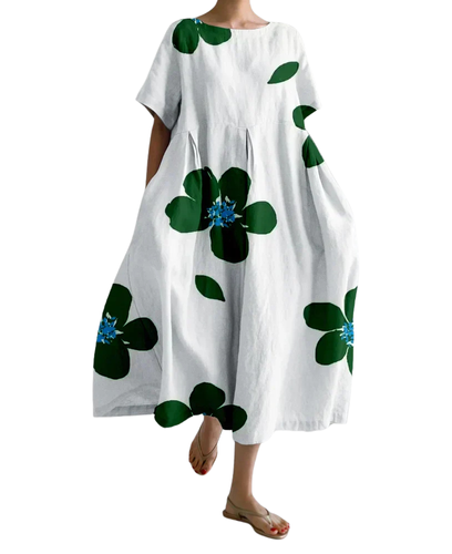 CATERINA | Long Summer Dress with Vibrant Flowers and Soft Comfort for Sunny Days