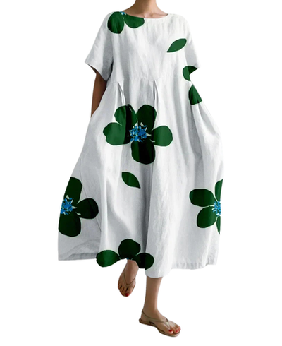 CATERINA | Long Summer Dress with Vibrant Flowers and Soft Comfort for Sunny Days